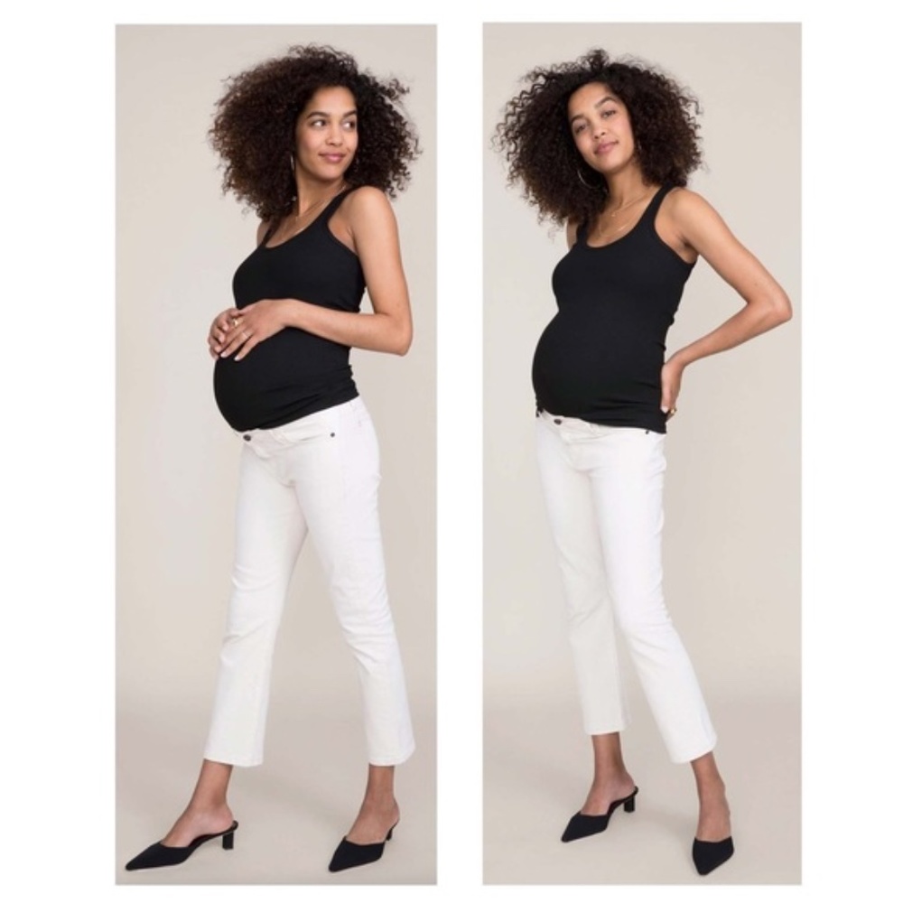 Current/Elliott x Hatch The Maternity Kick Flair Crop in Kyte SZ 25 NEW